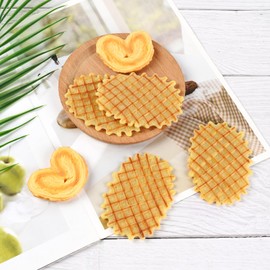 Luckforest Fake Waffle Cookies, 8 Pcs Artificial Biscuits Simulation Realistic Dessert Crackers Food for Home Kitchen Shop Display Photography Props