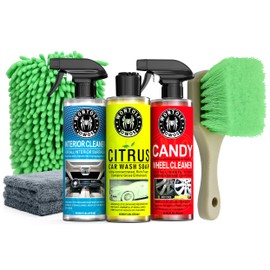 Wontolf Car Wash Kit with Car Wash Soap Shampoo, Interior Cleaner, Tire & Wheel Cleaner, Drying Towels, Wash Mitt and Tire Wheel Brush, Car Care Kit for Car Truck RV SUV Detailing Cleaning