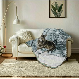 EZ.enjoy Woodlands Wolf Lodge Woven Tapestry Throw Blanket Wall Hanging Art Handicrafts Jacquard Multipurpose Soft Travel Mat Outdoor with Fringe Tassels 50 X 60 Inches