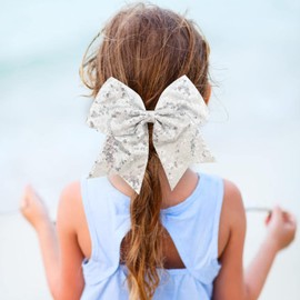 inSowni 12 unidades grandes de lentejuelas grandes con purpurina, lazos para el pelo, coleteros, elásticos para bebés, niñas, mujeres