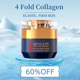 QINGLIN Peptide Anti-Aging Cream Hyaluronic Acid and Collagen Anti-Wrinkle Fade Fine Lines Firming Skin Nourishing Moisturizing Cream Facial Skin Care 1.76 oz - Specification: 1 bottle