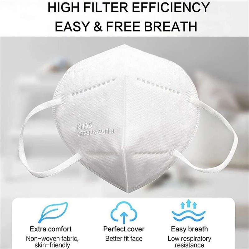 LEMENT 50PCS KN95 Face Mask 5 Layer Breathable with Elastic