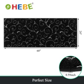 HEBE Bathroom Rugs Runner 60''x24'' Luxury Bath Mat Non Slip Long Bath Rugs for Bathroom Absorbent Microfiber Area Rug Runner Super Soft Machine Washable Plush Mats for Shower Floor