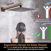 POP SANITARYWARE Matte Black Shower Faucet Set Bathroom Rainfall Mixer