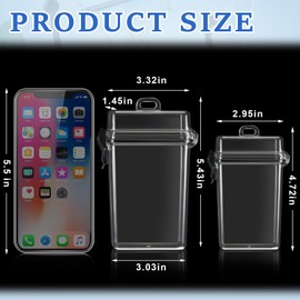 Outus 3 Pieces Waterproof Case ID Card Holder with Floating Sports Case Locker with Hanging Ring and Rope (Clear,5.43 x 3.33 Inch)
