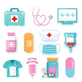 Nurse Sticky Notes,240 Pages Cute Nurse Self Adhesive Memo Pad Nursing Essentials Medical Assistant Accessories Design Sticky Notepad Notes Memo Pads for Hospital,Home,School,Office-12 Designs