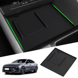 Center Console Wireless Charging Mat for 2024 2025 Hyundai Sonata N-line Hybrid Accessories Silicone Dust Anti Slip Protection Pad Center Console Liner Interior