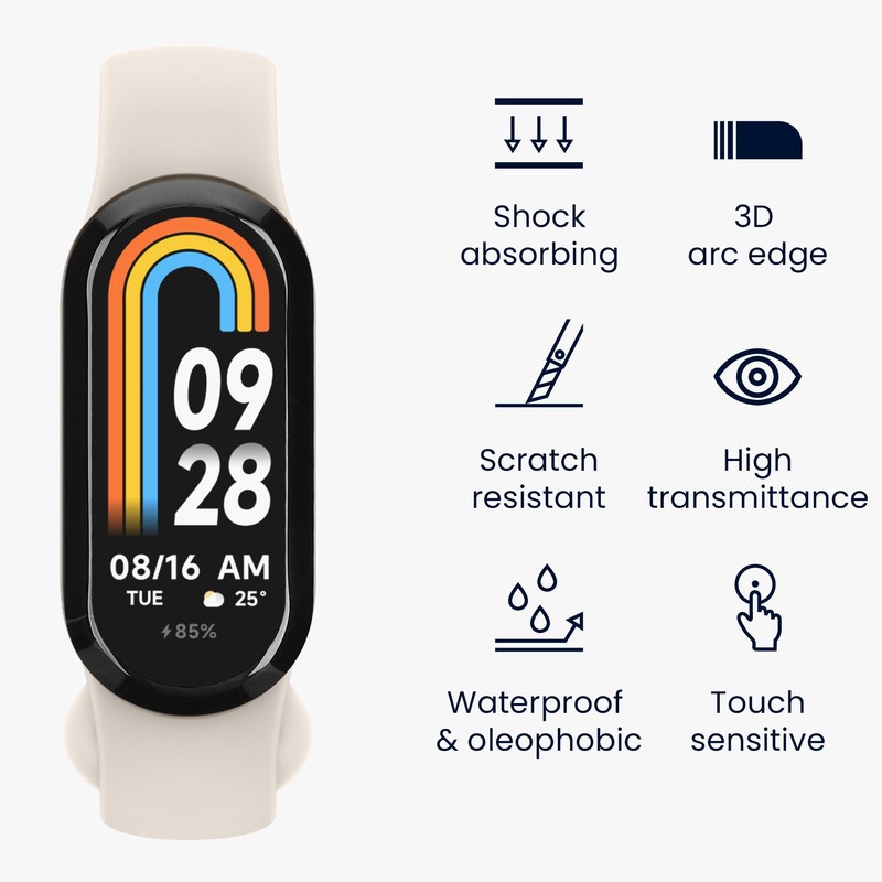 kwmobile Protective Film Compatible with Xiaomi Mi Band 8 Screen