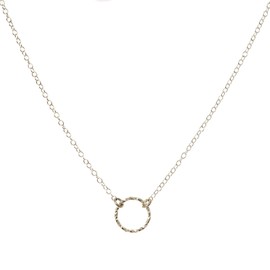 Gold Circle Necklace Ring Pendant Chain 14K Gold Filled Karma Necklace