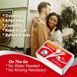 Mini Brushes-Disposable Toothbrushes with Cleaning Beads Toothpaste and Pick for Work or Travel, 24 Count-Iced Peach Flavor（Pack of 1）