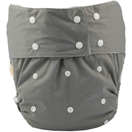 Pañal de tela para adultos reutilizable, lavable, ajustable para personas con incontinencia de discapacidad, Gris, Medium