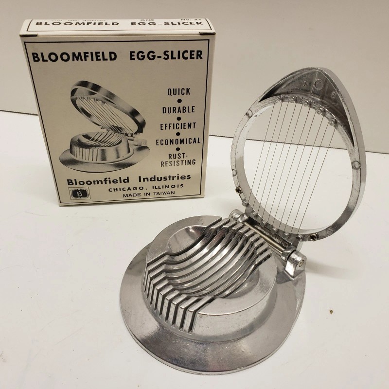 BLOOMFIELD VINTAGE BLOOMFIELD- EGG SLICER CAST ALUMINUM, STAINLESS STEEL WIRES