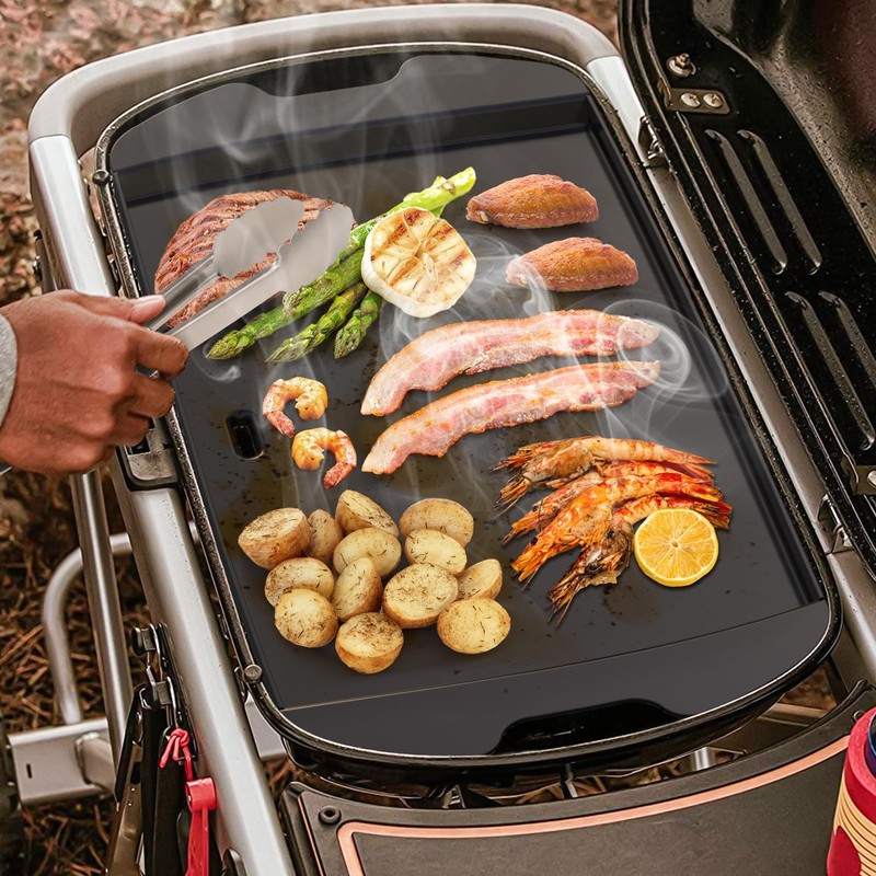 Onlyfire Ceramic Coated Full Size Griddle Insert for Weber Traveler