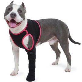 FUAMEY Dog Front Leg Sleeve After Surgery, Anti Slip Socks for Dogs to Prevent Licking, Breathable Dog Cone Alternative Paw Protection, Elbow Care, Pressure Sores（Left, L