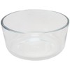 Pyrex Storage 4-Cup Round Dish with Red Plastic Cover, Clear