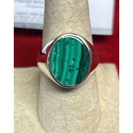 Natural Creations Men’s Sterling Silver Ring Size 11 Rainbow Malachite