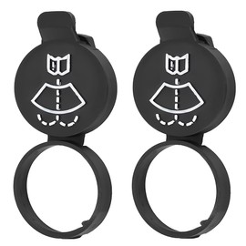 VONJUMA Windscreen Washer Tank Cap for Opel Astra J K Corsa E Insignia A B Adam Mokka Viva Meriva B Black Plastic Car Engine Component Cap Pack of 2