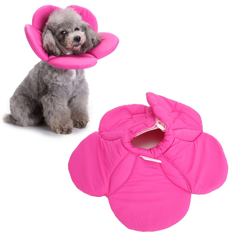 Pet Recovery Collar Adjustable Lightweight Prevent Licking Sunflower Shape Cute
