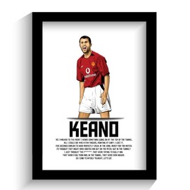 The Football Print Room MANCHESTER UNITED | MAN UTD | ROY KEANE QUOTE | FRAMED ILLUSTRATION PRINT POSTER