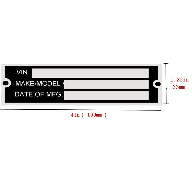 CWZ Blank Serial ID TAG Plate Data CAR Truck HOT