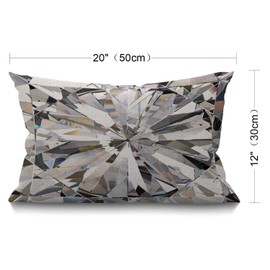 BGBDEIA Abstract Diamond Crystal Pattern Decorative Linen Cushion Covers 30 x 50 cm (12" x 20") Rectangular Throw Pillow Covers for Garden Patio Living Room Couch Sofa
