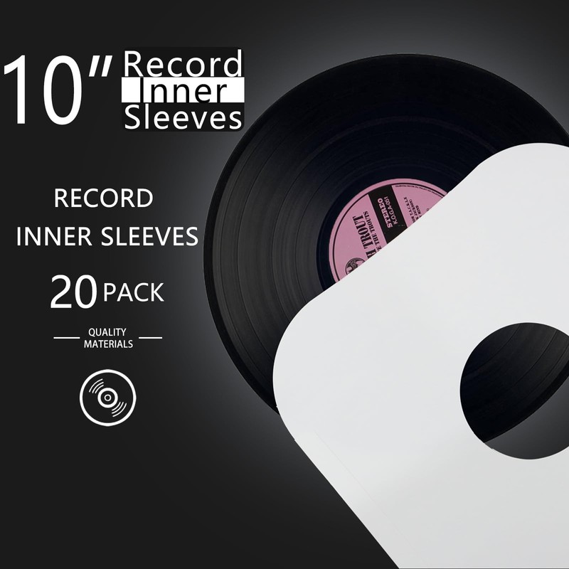 20 Pack 10 Inch Vinyl Record Inner Sleeves Heavy White