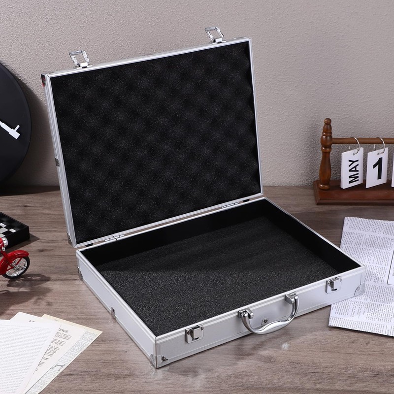SUPVOX Aluminum Toolbox Lockable Storage Case for Tools Electronics and