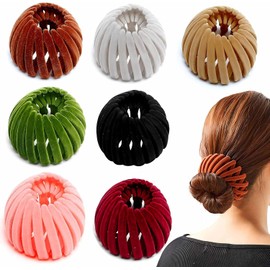 Pinzas para el cabello con forma de nido de pájaro, 7 piezas, gomas ajustables para el cabello, pinzas para el cabello con forma de nido de pájaro para mujer, accesorios de peinado, adecuadas pa