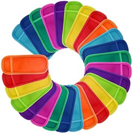 REIFUT 27 Pieces in 9 Colors Reusable Popsicle Holders Popsicle Bags Freezer Ice Pop Sleeves Anti freezing Ice Pop Holders