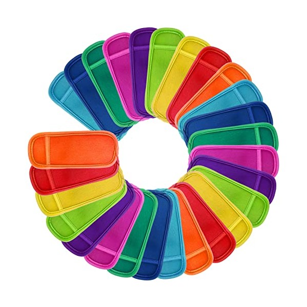 REIFUT 27 Pieces in 9 Colors Reusable Popsicle Holders Popsicle