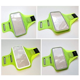 DFV mobile - Professional Cover Chinlon-Lycra Ultra-thin Armband Sport Walking Running Fitness Cycling Gym for Lava A79 - GREEN