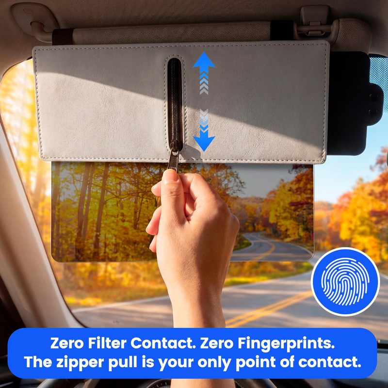 ALILUSSO Upgraded Anti-Glare Sun Visor Extender for Cars, Polarized UV400