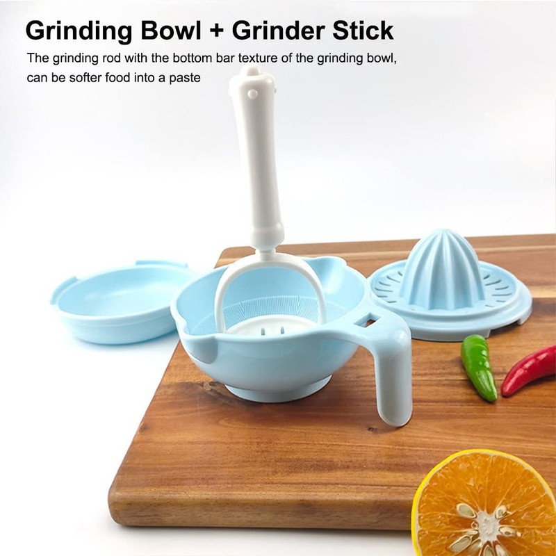 10 Pieces/Set Baby Food Masher Manual Fruit Grinding Bowl Travel