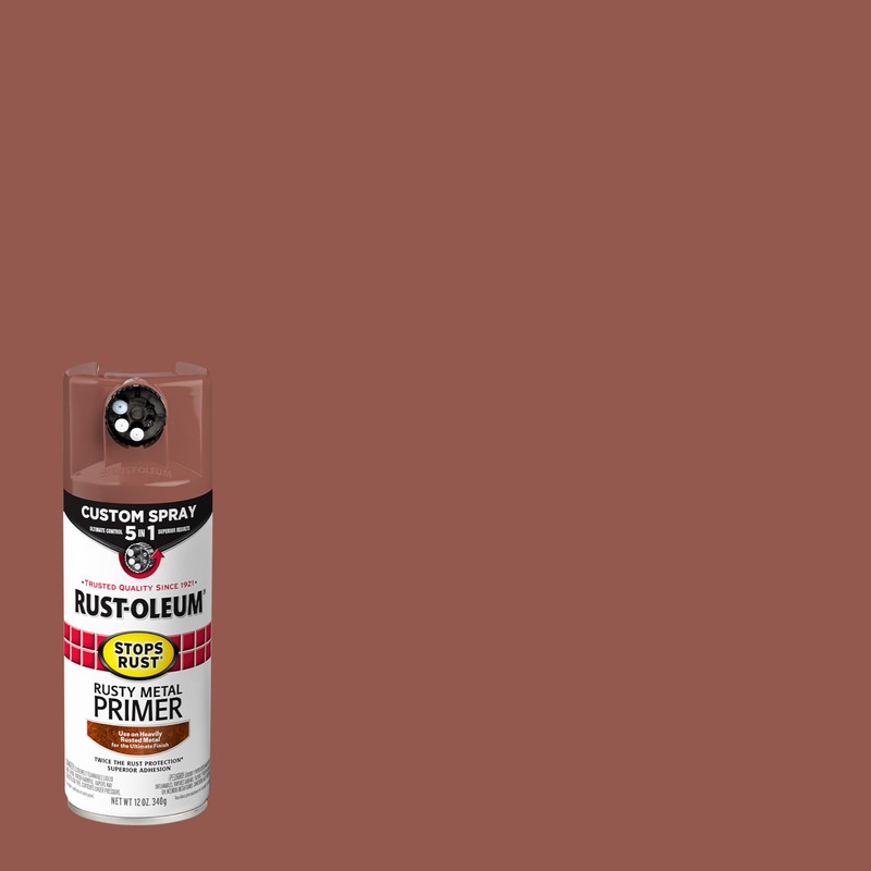Rust-Oleum 384755 Custom Spray 5-in-1 Flat Rusty Metal Primer Aerosol