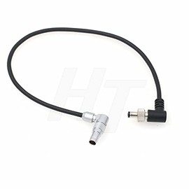 HangTon Power Cable for Camera to Atomos Video Monitor, Hollyland Mars Transmitter Rotated Right Angle 0B 2 Pin to Locking DC Barrel