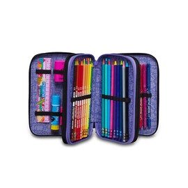 Mitama ASTUCCIO 3 Zip, Little Girls and Girls 3 Zip Case, Black, Taglia Unica -, black, School