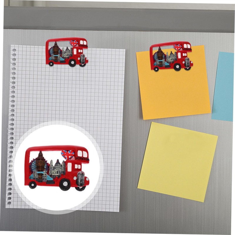 Ipetboom Cute Bus Shaped Refrigerator Magnet Creative Resin Fridge Decor