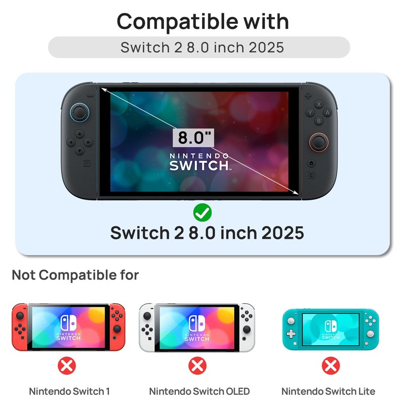 Gerutek Pack of 2 Screen Protectors for Switch 2, 8