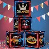 HAPPARTY Wrestling Theme Block Boxes 30x30CM Centerpieces 4PCS for Birthday