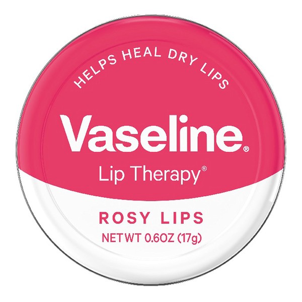 Vaseline Lip Therapy Lip Balm Tin, Rosy Lips, 0.6 oz