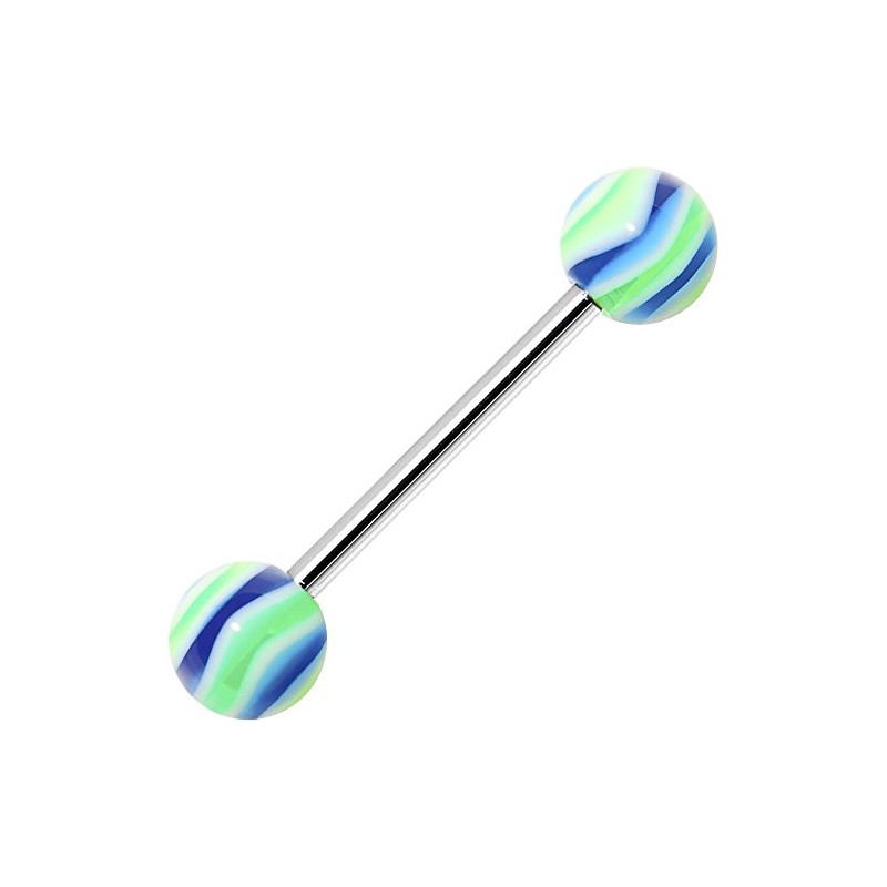 Body Candy Blue Lime Hypnotic Acrylic Barbell Tongue Ring