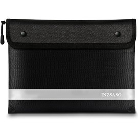 INZSASO fireproof document bag, 11"x7.7" fireproof money bag for cash with Zipper and Reflective Strip, 8 Layers Thickened Fire Safe Storage Bag for Valuables