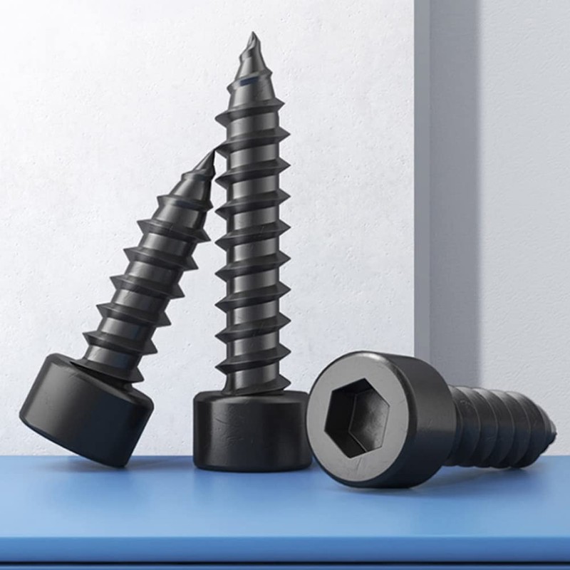 FEEIMOL Carbon Steel Self Tapping Screws Black Hex Socket Screws