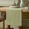 ZeeMart Burlap Style Farmhouse Table Runners 36 Inches Long, Sage