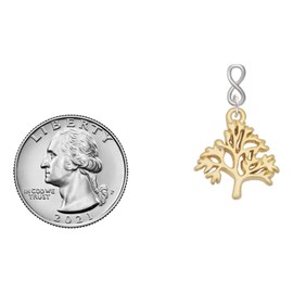 Delight Jewelry Goldtone Medium Tree of Life Goldtone Infinity Post Earrings