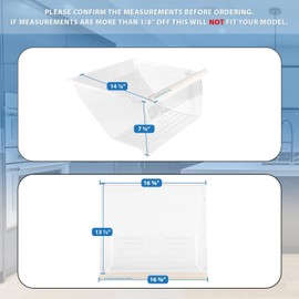 Upgraded 2188664 Crisper Bin (Lower) Compatible with Whirlpool Refrigerator - WP2188656, WP2188664