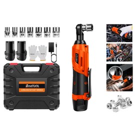 Banas Versatile 12 V Cordless Ratchet Wrench Electric Power Spanner Set, 0-2300 RPM, 40 N.M Torque, Includes 7 Sockets, Perfect for Car Repairing, Garage, Workshop, Household, DIY etc (Orange)