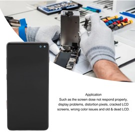 Yoidesu para S10 Plus Reemplazo de Pantalla de Teléfono con Marco, Pantalla TFT LCD Conjunto de Digitalizador de Pantalla Táctil con Huella Digital, Kit de Herramientas de