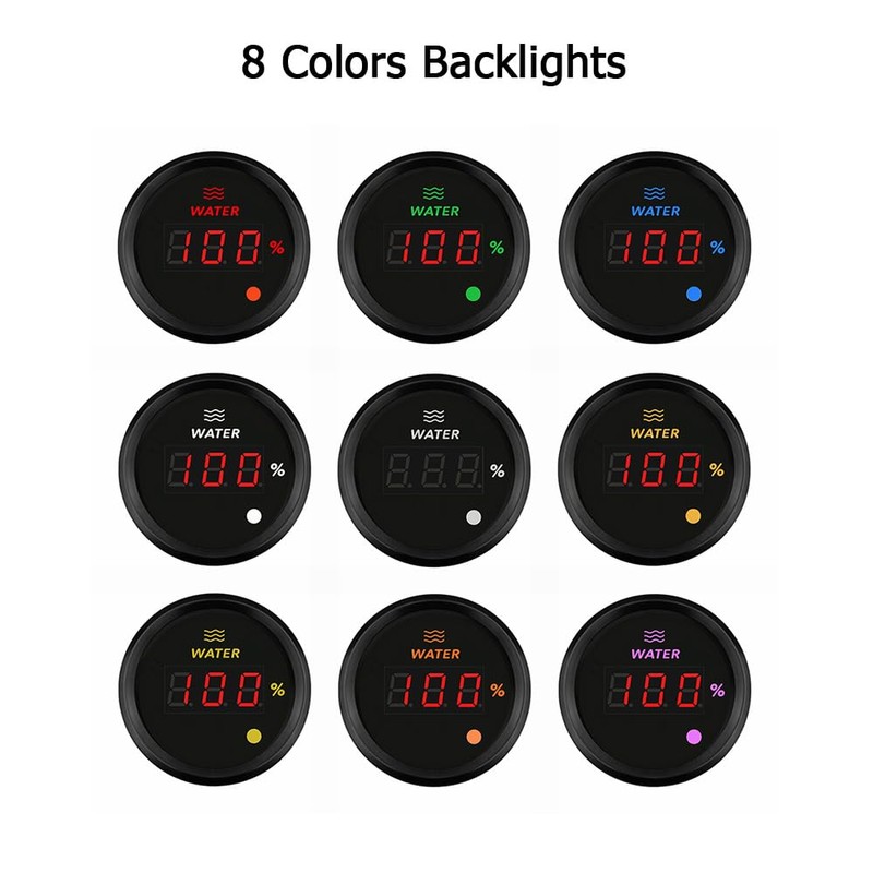 ELING 52mm Digital Water Level Meter with Backlight with Alarm