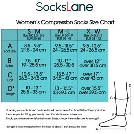 SocksLane Cotton Compression Socks for Women & Men. 15-20 mmHg Support Knee-High